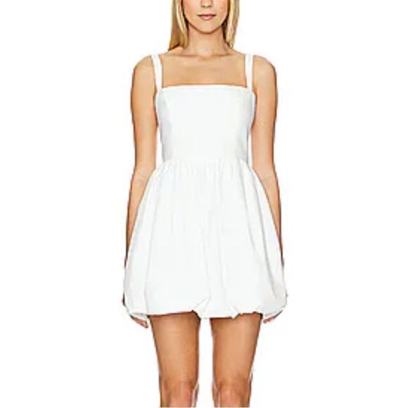 Amanda Uprichard Christine Dress White mini bubble Revolve XS as is - Picture 3 of 15